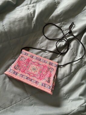 Pink Patterned Crossbody Bag - Lightweight Women’s Shoulder Bag